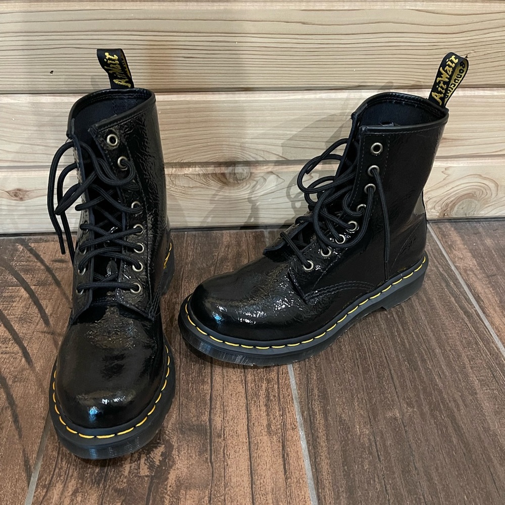 Only worn once, patent leather dr. Martens.